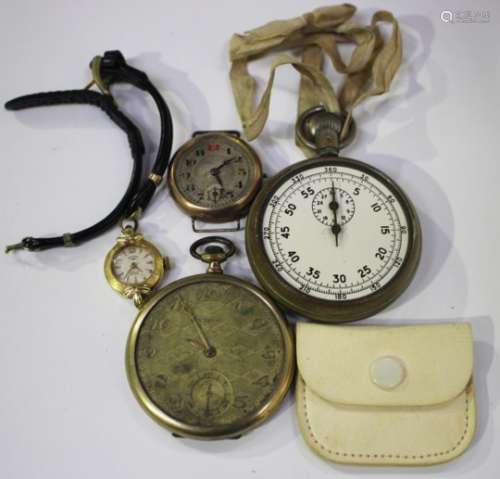A Rotary gold circular cased lady's wristwatch, the signed silvered dial with gilt arrow shaped hour