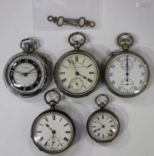 A silver cased keywind open-faced gentleman's pocket watch, the gilt lever movement numbered '