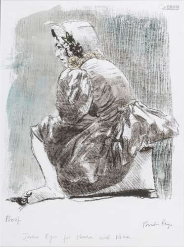 Paula Rego - 'Jane Eyre', 21st century lithograph with hand-colouring, signed, titled and