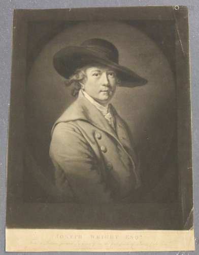 James Ward, after Joseph Wright of Derby - 'Joseph Wright Esq', mezzotint, published by Colnaghi &