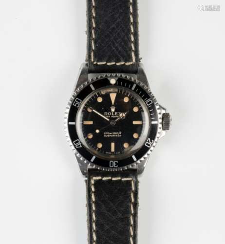 A Rolex Oyster Perpetual Submariner stainless steel cased gentleman's wristwatch, circa 1965, the