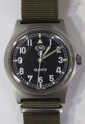 A Cabot Watch Company (CWC) W10 MoD issue stainless steel cased gentleman's wristwatch, the signed