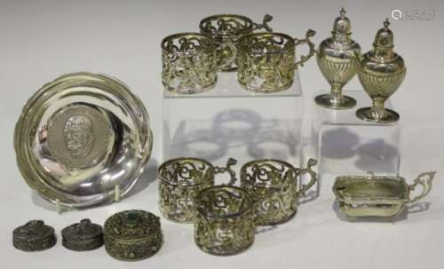 A group of mostly silver items, including an Elizabeth II Winston Churchill commemorative circular