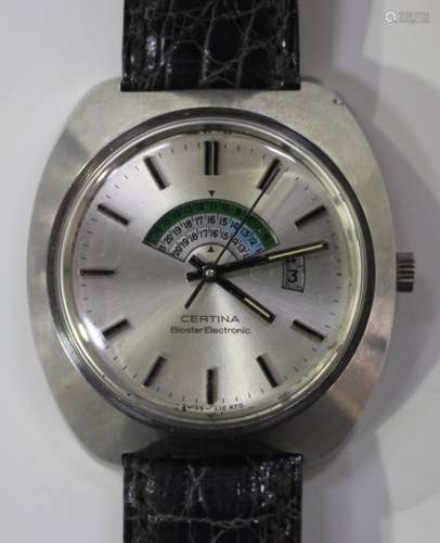 A Certina Biostart Electronic stainless steel cased gentleman's wristwatch, circa 1971-74, Ref.