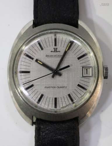 A Jaeger-LeCoultre Master Quartz stainless steel cased gentleman's wristwatch, the signed textured