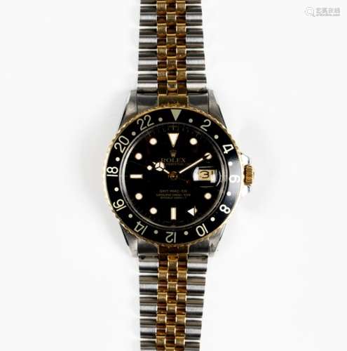 A Rolex Oyster Perpetual GMT-Master stainless steel and yellow gold cased gentleman's bracelet