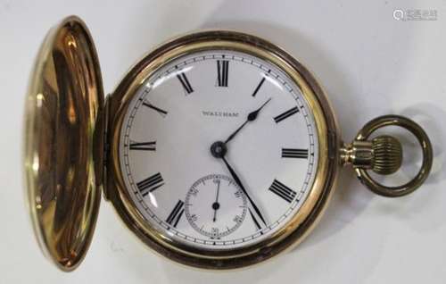 A 9ct gold keyless wind hunting cased gentleman's pocket watch, the jewelled movement detailed '