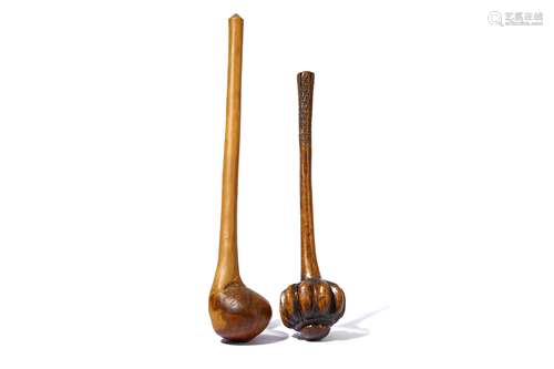 TWO FIJIAN THROWING CLUBS