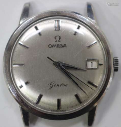 An Omega Genève stainless steel cased gentleman's dress wristwatch, circa 1960, the signed