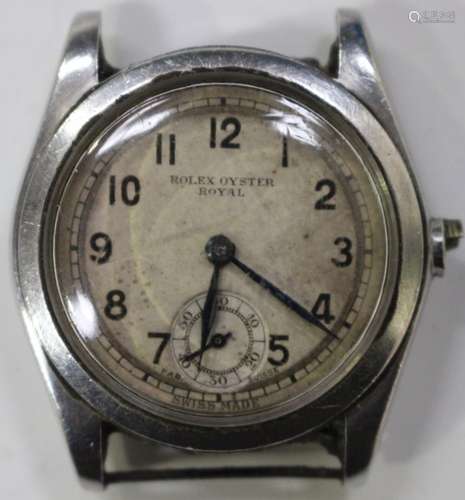 A Rolex Oyster Royal steel cased gentleman's wristwatch, circa 1939, with signed jewelled