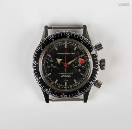 A Nivada Grenchen Chronomaster Aviator Sea Diver stainless steel cased gentleman's chronograph