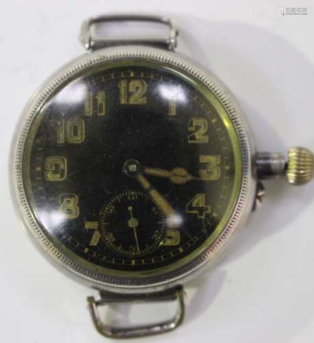 A Longines silver circular Borgel cased gentleman's wristwatch, the jewelled gilt movement