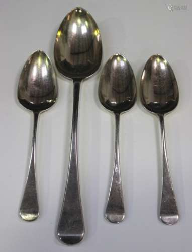 Three George III silver Old English pattern tablespoons, London 1797 by Solomon Hougham, length 21.