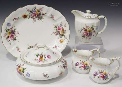 A Royal Crown Derby 'Derby Posies' pattern part service, including two oval platters, ten dinner