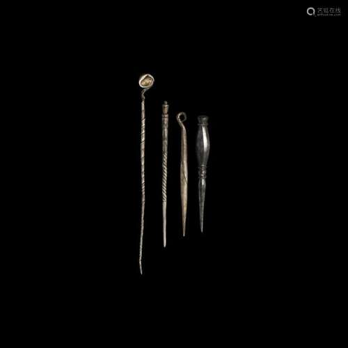 Roman Silver Stylus and Pin Collection