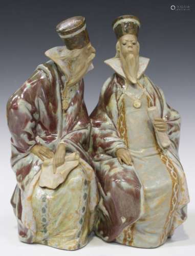 A Lladro Gres porcelain figure group of The Magistrates, No. 2052.Buyer’s Premium 29.4% (including