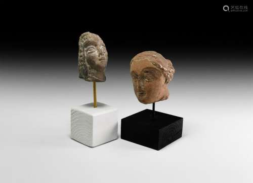 Roman and Indian Terracotta Head Group