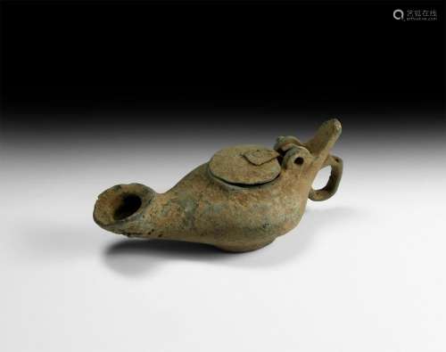 Byzantine Oil Lamp with Lid