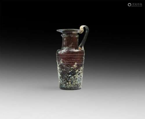 Byzantine Aubergine Glass Jug with Saints