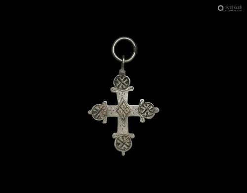 Byzantine Silver Cross Pendant