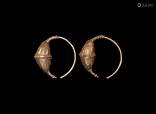 Byzantine Gilt Temple Ring Pair