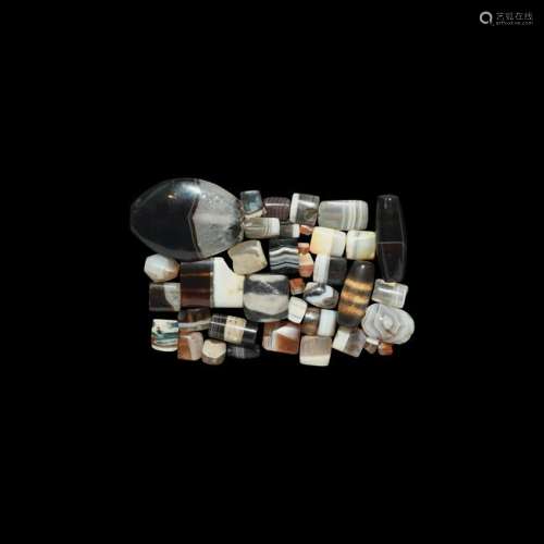 Western Asiatic Banded Agate Bead Collection