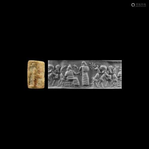 Western Asiatic Cylinder Seal with Figural Frieze