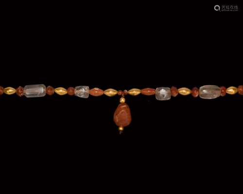 Carnelian and Rock Crystal Necklace