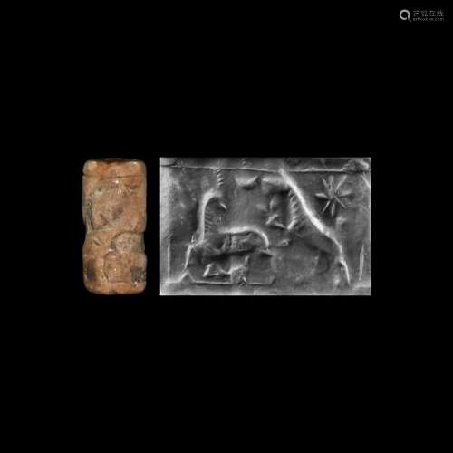 Western Asiatic Cylinder Seal with Ibexes