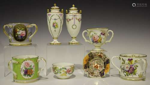 A small group of Stevenson & Hancock Derby porcelain, late 19th/early 20th century, comprising a