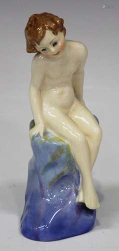 A Royal Doulton porcelain figure Little Child So Rare and Sweet, HN1542, green printed and painted