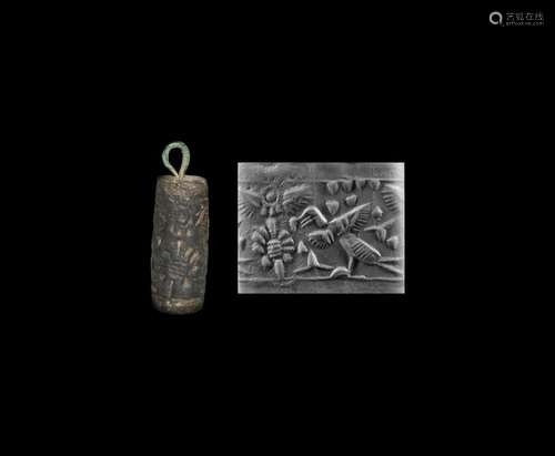 Western Asiatic Cylinder Seal with Gryphons