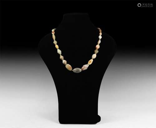 Western Asiatic Bactrian Agate Bead Necklace