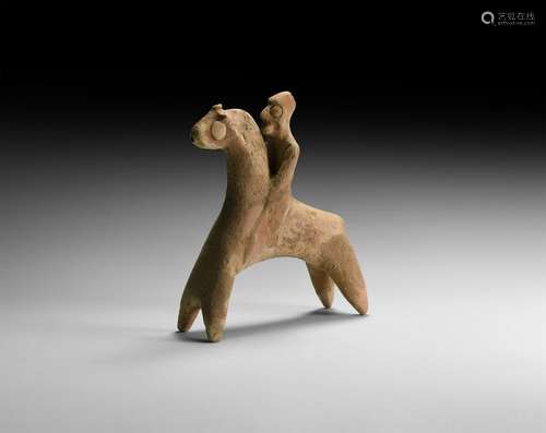 Parthian Horse and Rider Figure