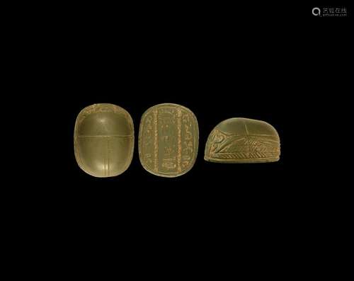 Western Asiatic Large Scarab with Hieroglyphs