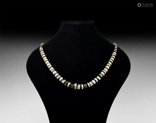 Western Asiatic Yemeni Banded Bead Necklace