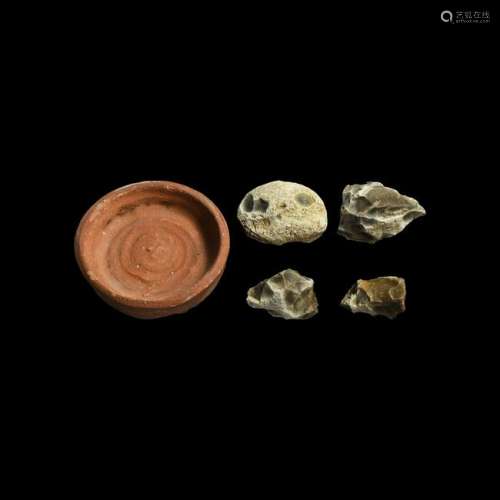 Neolithic Dish and Flints