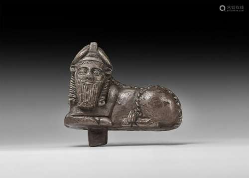 Neo-Sumerian Silver Human-Headed Bull Statuette