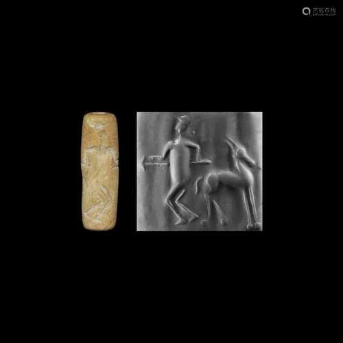 Cylinder Seal with Figure and Goat