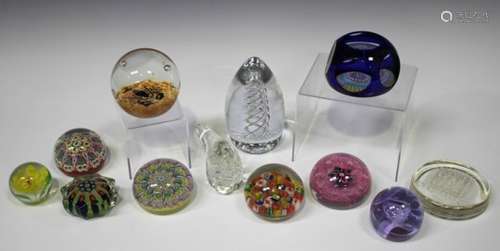 A Whitefriars faceted patterned millefiori glass paperweight, dated 1975, with top window and five