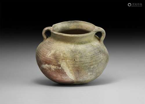 Bronze Age Rib Decorated Two-Handled Jar