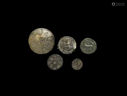 Anglo-Saxon Button and Disc Brooch Group