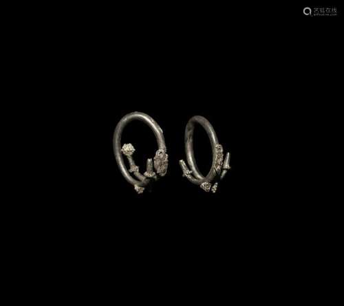 Viking Silver Earring Pair