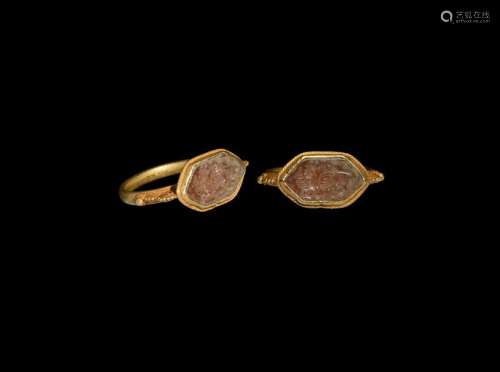 Gold Ring with Manticore Gemstone