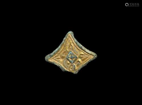 Anglo-Saxon Gilt Lozenge-Shaped Mount