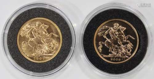 An Edward VII sovereign 1907 and an Elizabeth II sovereign 2009.Buyer’s Premium 29.4% (including VAT