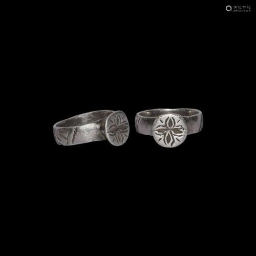 Post Medieval Silver Ring with Floral Cross