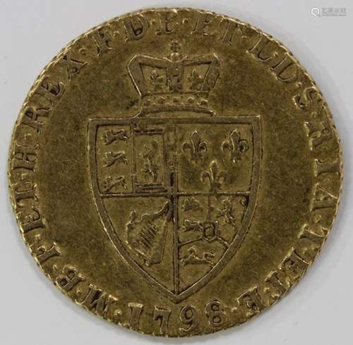 A George III spade-type half-guinea 1798.Buyer’s Premium 29.4% (including VAT @ 20%) of the hammer