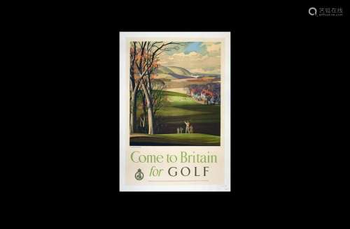 Rowland Hilder 'Come to Britain for Golf' Poster
