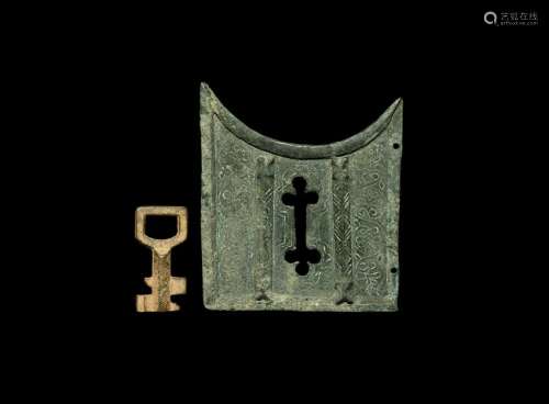 Medieval Key and Lock Plate